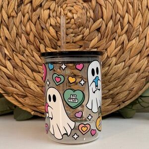 Valentines Ghost and Heart Glass Mug